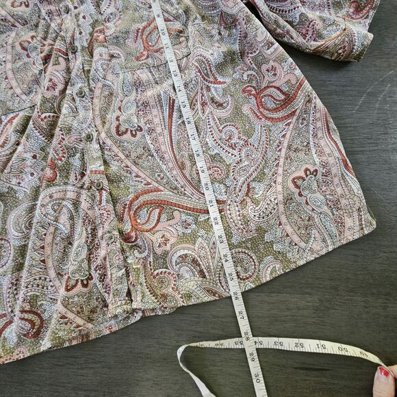 Catherine’s 0X 14/16 PETITE Lot of 2 Button Up Blouse Paisley Office Career - Picture 7 of 10